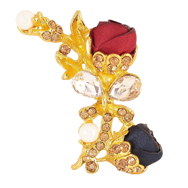 Брошка "Червона та синя квіточки" фото №1 Брошка "Червона та синя квіточки" фото №1