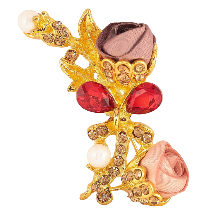 Брошка "Бежева та рожева квіточки" фото №8 Брошка "Бежева та рожева квіточки" фото №8