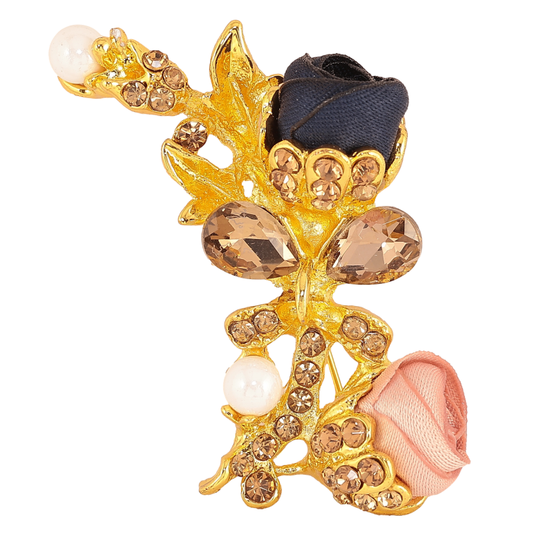 Брошь "Синий и розовый цветочки" фото №1