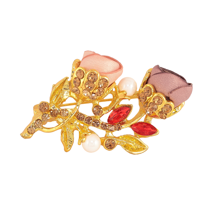 Брошка "Рожева та бежева квіточки" фото №15 Брошка "Рожева та бежева квіточки" фото №15