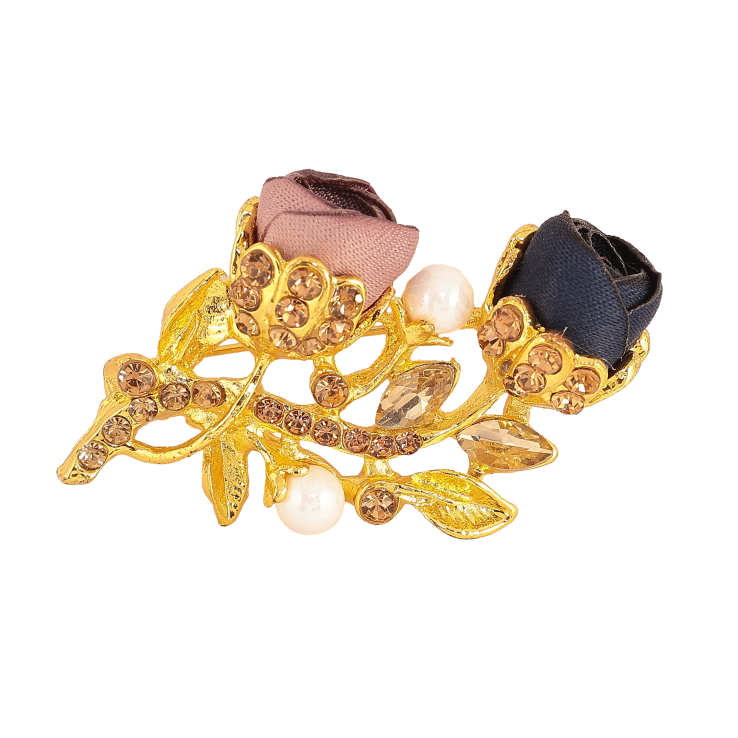 Брошка "Синя та бежева квіточки" фото №10 Брошка "Синя та бежева квіточки" фото №10