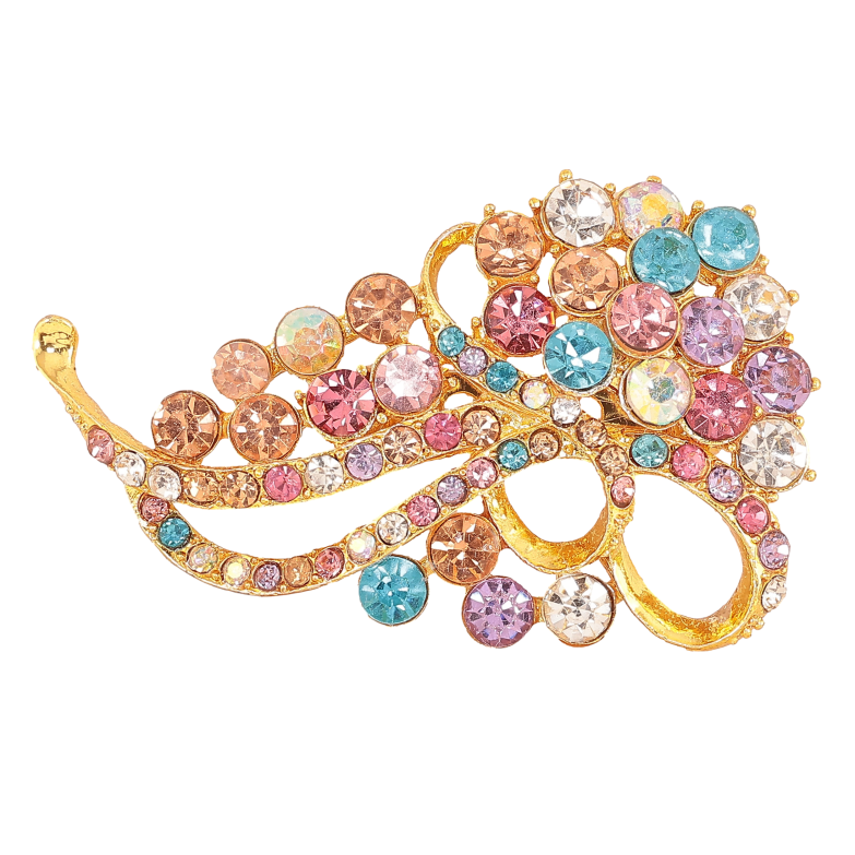 Брошка "Візерунок з різнокольоровими стразами" фото №1 Брошка "Візерунок з різнокольоровими стразами" фото №1