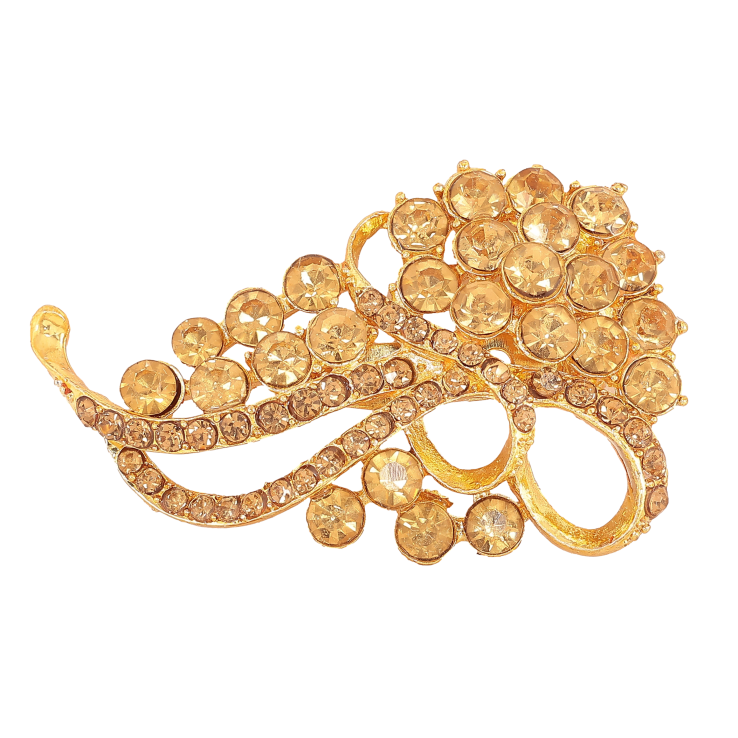 Брошка "Візерунок з золотистими стразами" фото №2 Брошка "Візерунок з золотистими стразами" фото №2