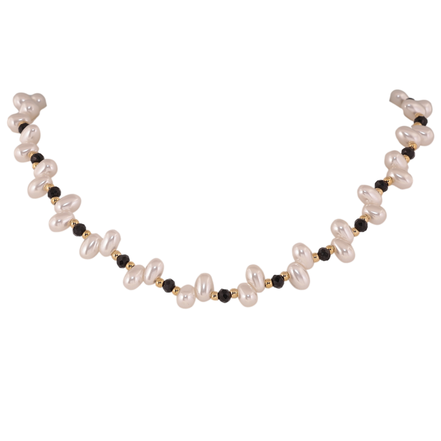 Намисто Xuping ТТМ Stainless Steel колір 14К "Перлинні намистини" довжина 43-49см х 2-11мм фото №1