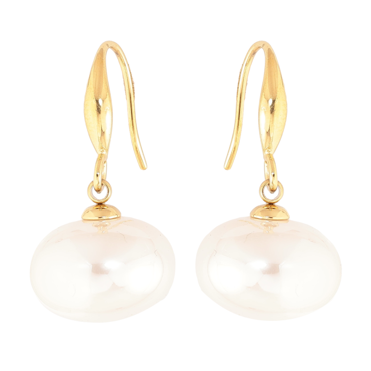 Сережки Нержавіюча сталь французький замок "Перлини" ø 15мм фото №12