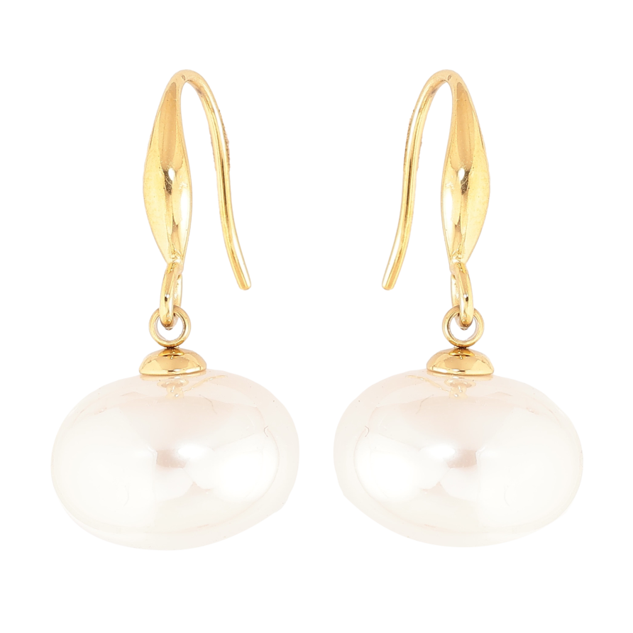 Серьги Нержавеющая сталь французский замок "Жемчужины" ø 15мм фото №1