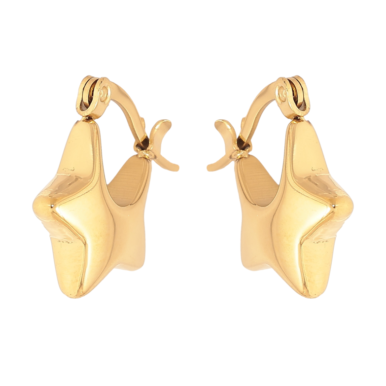 Серьги Нержавеющая сталь замок-шпилька "Звезды" фото №1