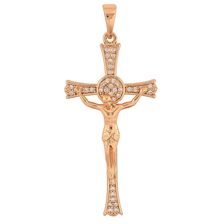 Кулон Xuping колір Позолота 18K "Хрест з Розп'яттям" для ланцюжка до 5мм фото №7