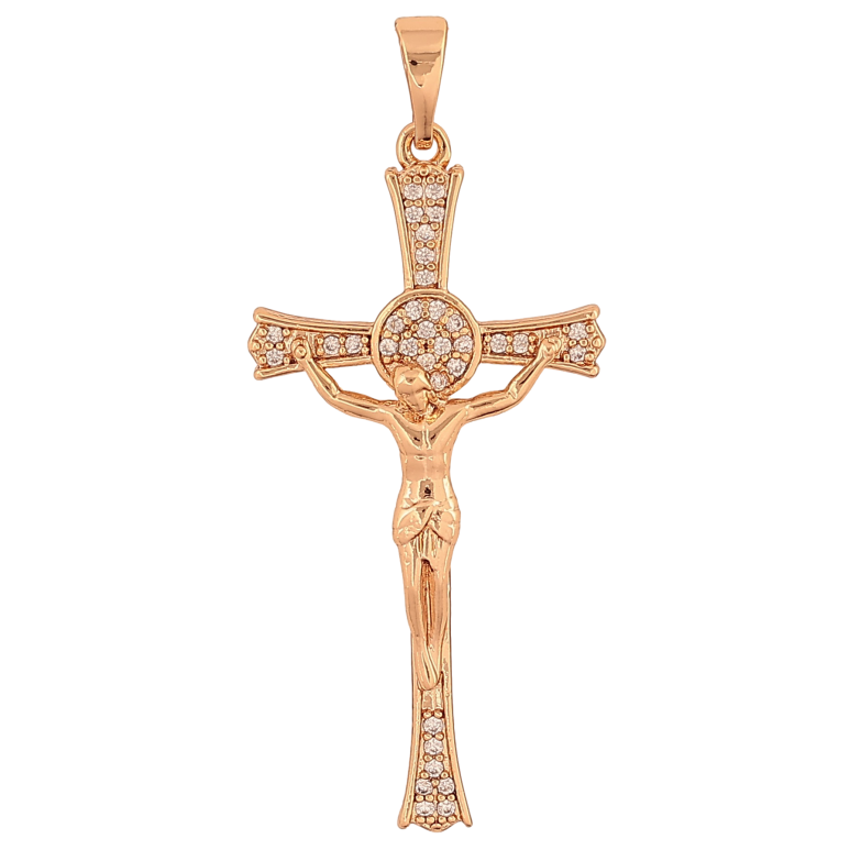 Кулон Xuping колір Позолота 18K "Хрест з Розп'яттям" для ланцюжка до 5мм фото №1