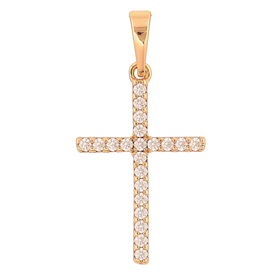 Кулон Xuping колір Позолота 18K "Хрест з кристалами" для ланцюжка до 6мм фото №1