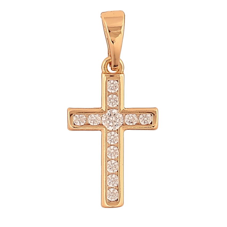 Кулон Xuping колір Позолота 18K "Хрест з кристалами" для ланцюжка до 5мм фото №12