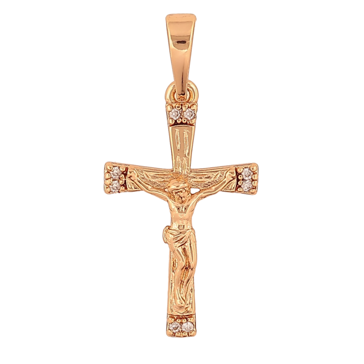 Кулон Xuping колір Позолота 18K "Хрест з Розп'яттям і кристалами" для ланцюжка до 6мм фото №22