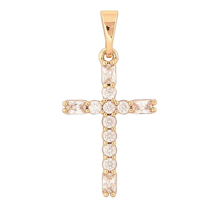 Кулон Xuping цвет Позолота 18К "Крест с кристаллами" для цепочки до 5мм фото №24