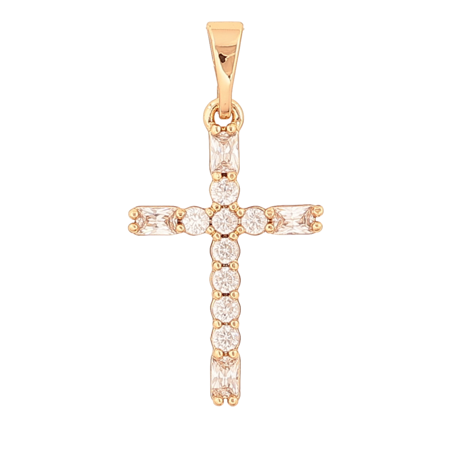 Кулон Xuping цвет Позолота 18К "Крест с кристаллами" для цепочки до 5мм фото №1