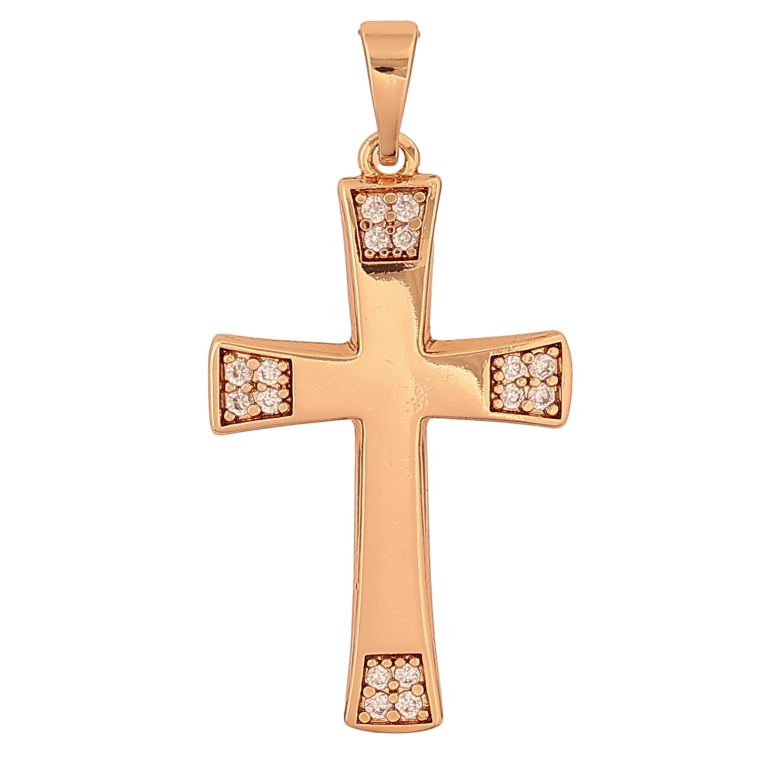 Кулон Xuping колір Позолота 18K "Хрест з кристалами" для ланцюжка до 5мм фото №1