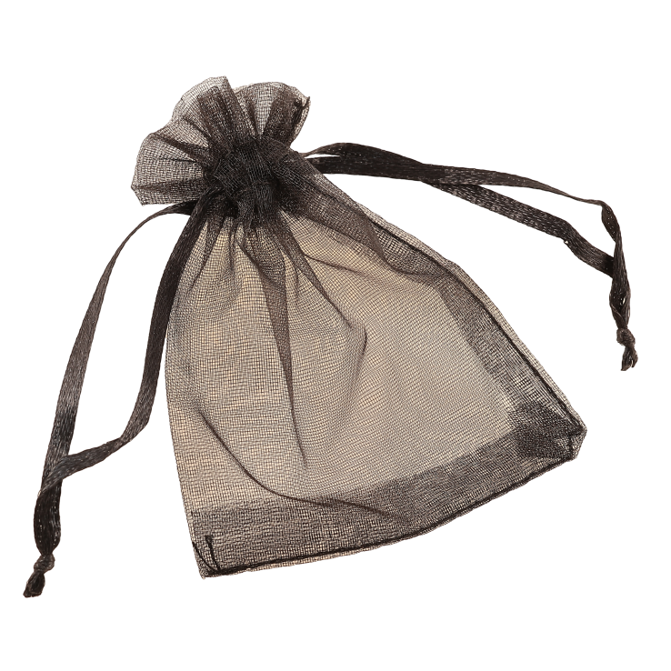 Мішечок подарунковий з органзи колір чорний розмір 7х9см ціна за 1 шт. фото №3