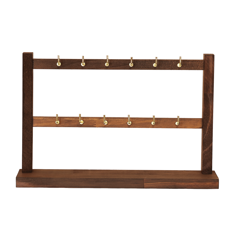 Підставка під прикраси (браслети, каблучки і ​​т.д.) Дерев'яна 30х19.5х8.3см (12 металевих гачка) дивіться опис фото №1