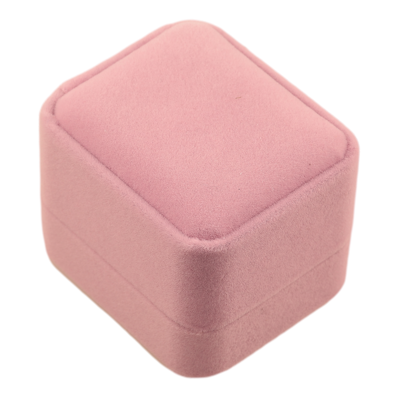 Подарункова коробка оксамитова рожева Під каблучку Розмір 5х6см h= 4см фото №1