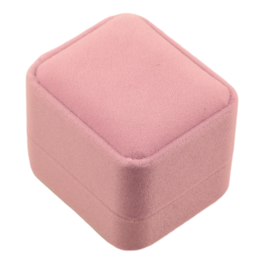 Подарункова коробка оксамитова рожева Під каблучку Розмір 5х6см h= 4см фото №1