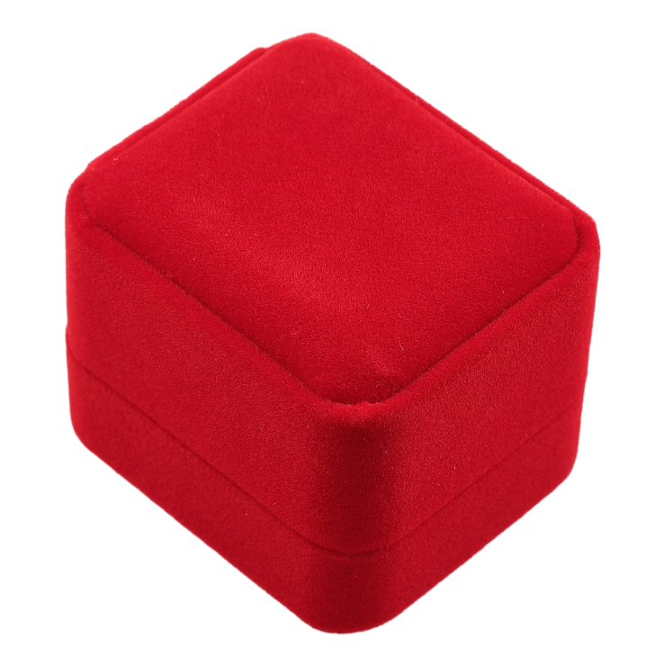 Подарункова коробка оксамитова червона Під каблучку Розмір 5х6см h= 4см фото №3 Подарункова коробка оксамитова червона Під каблучку Розмір 5х6см h= 4см фото №3