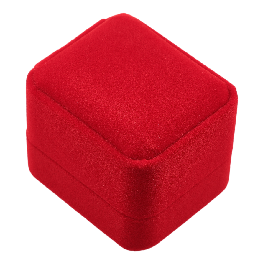 Подарункова коробка оксамитова червона Під каблучку Розмір 5х6см h= 4см фото №1