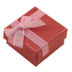Подарункова коробка з бантом вишнева Під каблучку Розмір 5х5см, h=3см фото №4