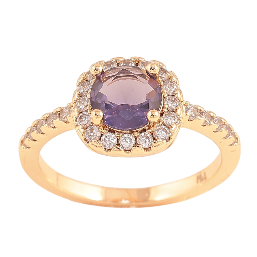 Каблучка Xuping M&L колір 18К "Інкрустація з бузковим кристалом" фото №1