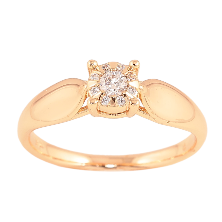 Каблучка Xuping M&L колір 18К "Візерунок з кристалами" фото №1