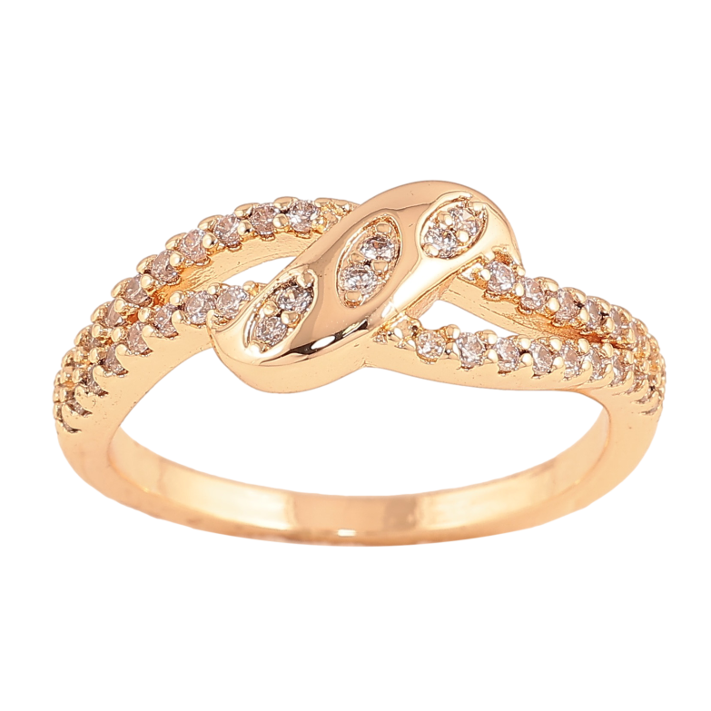 Кольцо Xuping M&L цвет 18К "Узор с кристаллами" фото №4