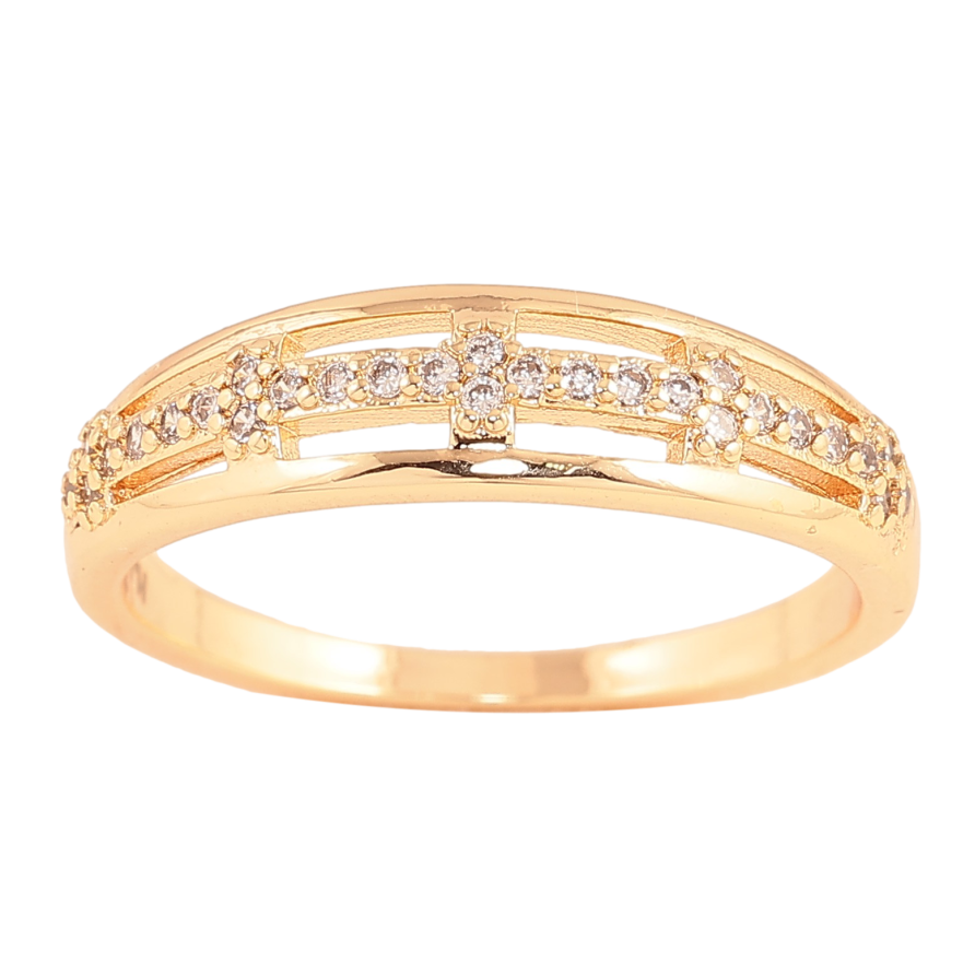 Кольцо Xuping M&L цвет 18К "Узор с кристаллами" фото №1 Кольцо Xuping M&L цвет 18К "Узор с кристаллами" фото №1