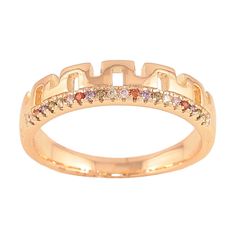 Каблучка Xuping M&L колір 18К "Візерунок з різнокольоровими кристалами" фото №9 Каблучка Xuping M&L колір 18К "Візерунок з різнокольоровими кристалами" фото №9