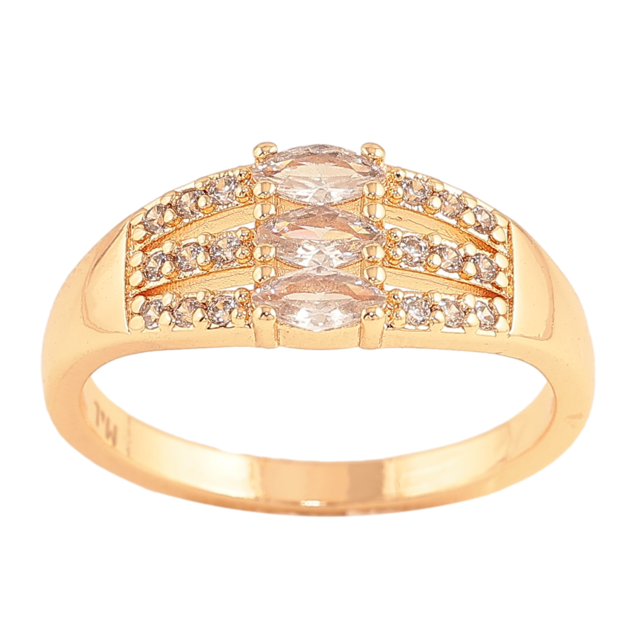 Каблучка Xuping M&L колір 18К "Візерунок з кристалами" фото №1