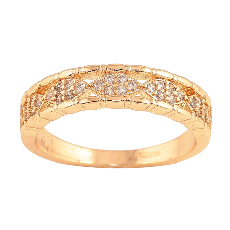 Каблучка Xuping M&L колір 18К "Візерунок з кристалами" фото №7 Каблучка Xuping M&L колір 18К "Візерунок з кристалами" фото №7