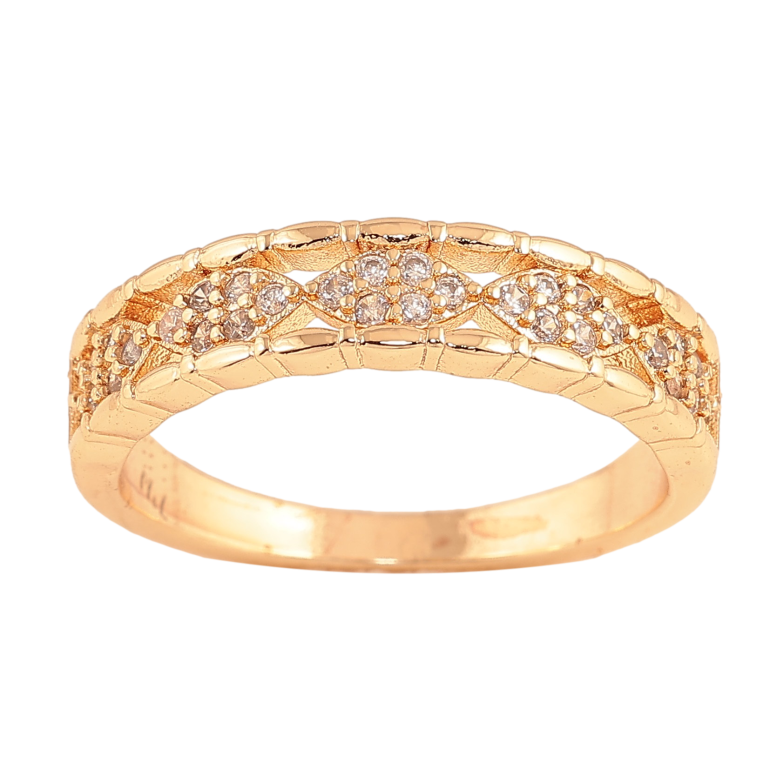 Каблучка Xuping M&L колір 18К "Візерунок з кристалами" фото №1 Каблучка Xuping M&L колір 18К "Візерунок з кристалами" фото №1