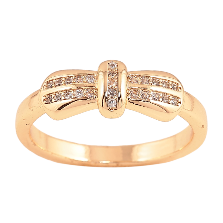 Каблучка Xuping M&L колір 18К "Бант з кристалами" фото №6 Каблучка Xuping M&L колір 18К "Бант з кристалами" фото №6