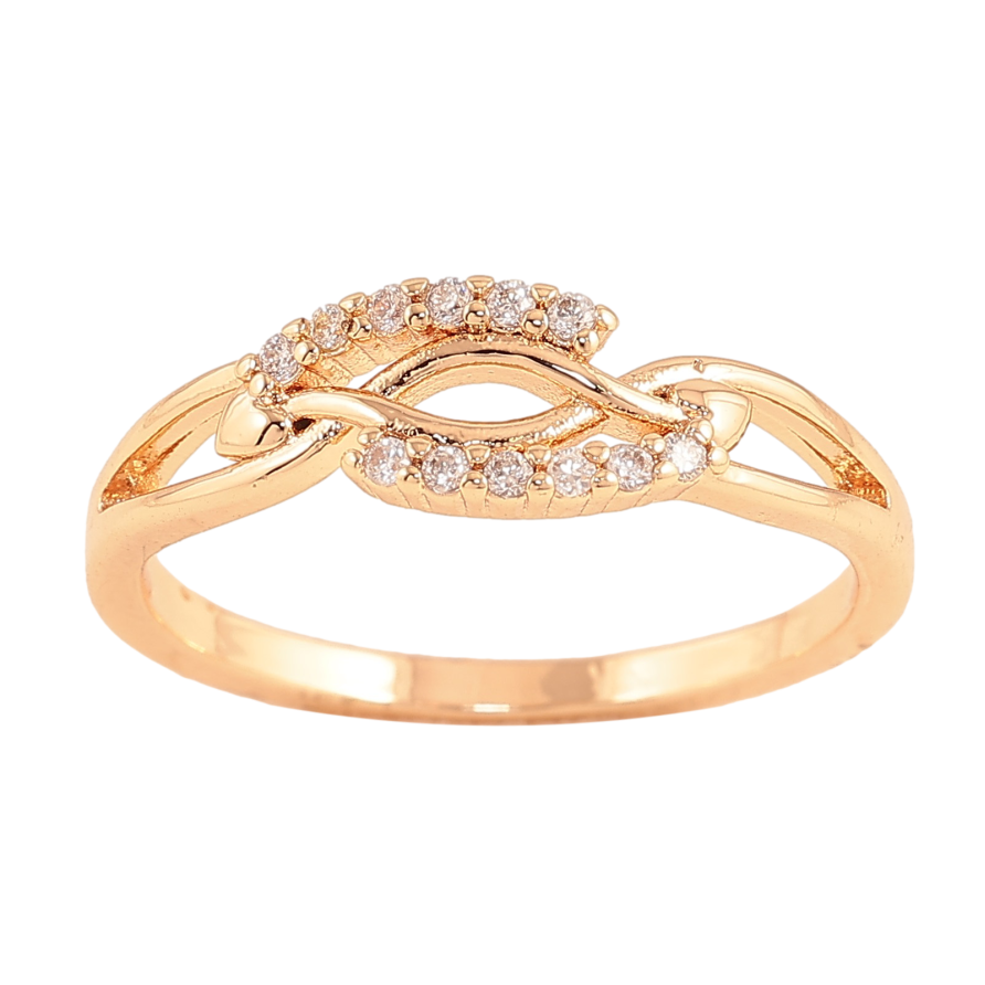 Каблучка Xuping M&L колір 18К "Візерунок з кристалами" фото №1