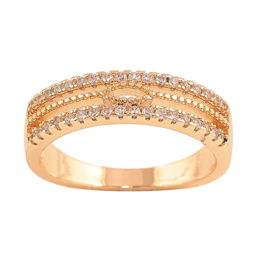 Каблучка Xuping M&L колір 18К "Візерунок з кристалами" фото №1