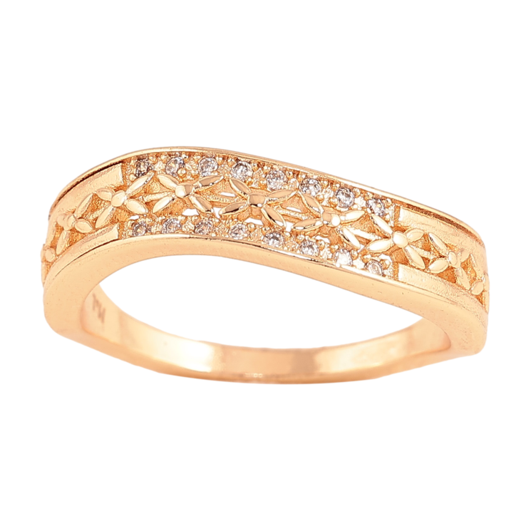 Каблучка Xuping M&L колір 18К "Візерунок з кристалами" фото №2 Каблучка Xuping M&L колір 18К "Візерунок з кристалами" фото №2