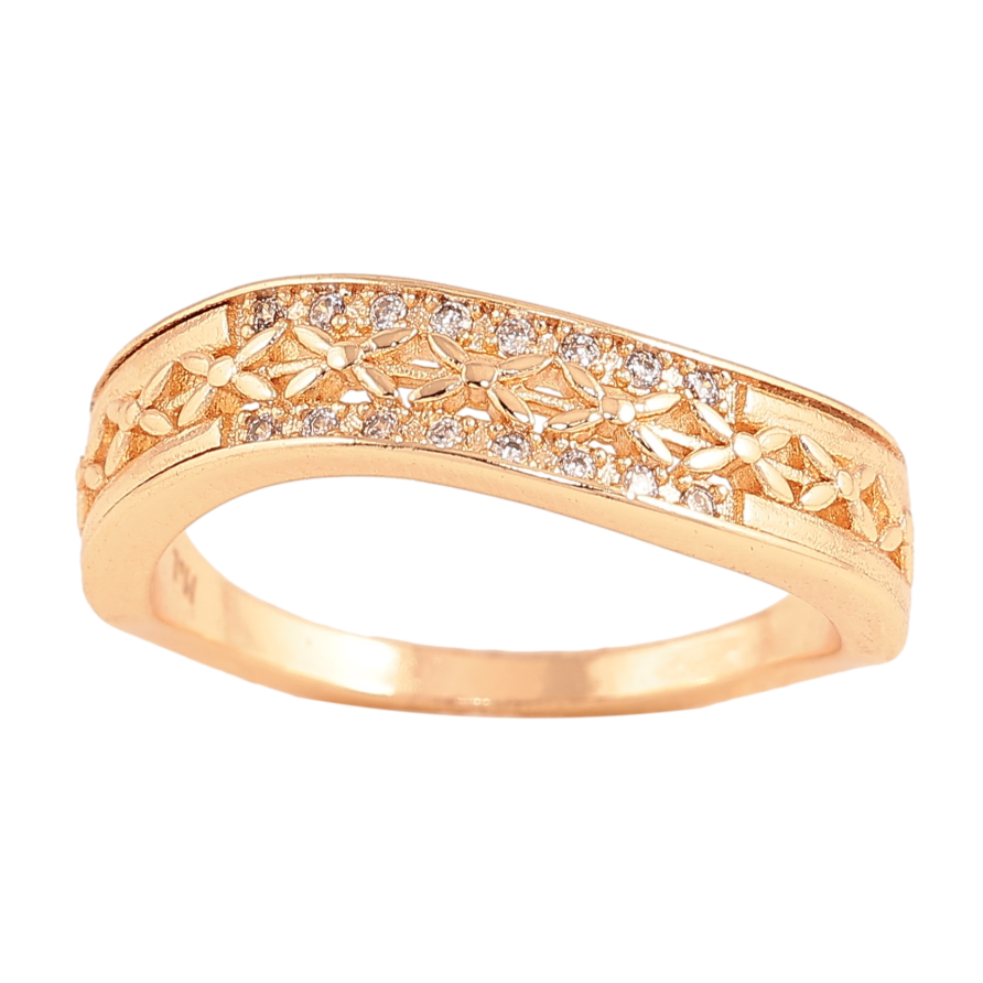 Каблучка Xuping M&L колір 18К "Візерунок з кристалами" фото №1 Каблучка Xuping M&L колір 18К "Візерунок з кристалами" фото №1