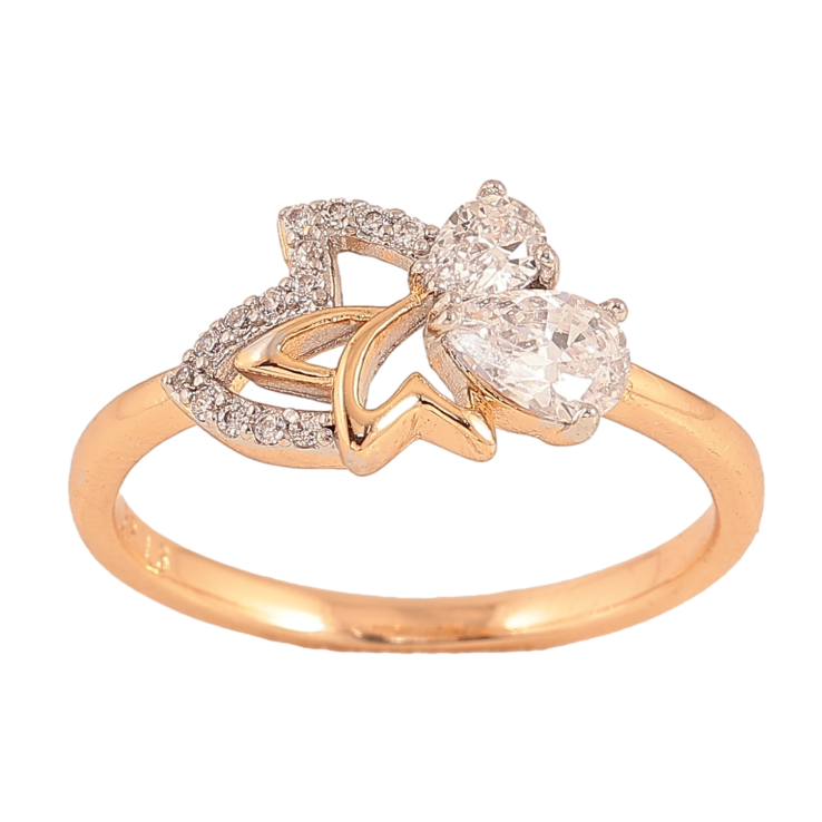 Каблучка Xuping колір Позолота 18К + Родій "Візерунок з кристалами" фото №22