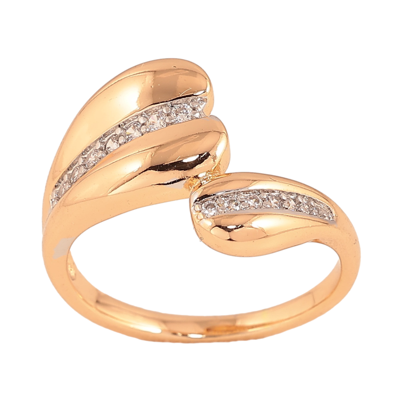 Кольцо Xuping цвет Позолота 18К + Родий "Узор с кристаллами" фото №1 Кольцо Xuping цвет Позолота 18К + Родий "Узор с кристаллами" фото №1