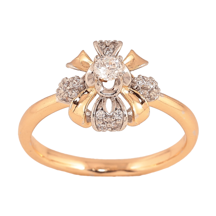 Каблучка Xuping колір Позолота 18К + Родій "Фантазійна квітка" фото №18