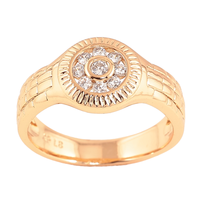 Каблучка Xuping колір позолота 18K візерунок з кристалами фото №1