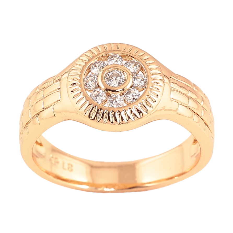 Каблучка Xuping колір позолота 18K візерунок з кристалами фото №1