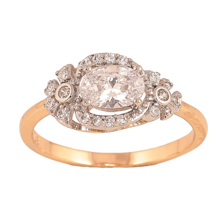 Каблучка Xuping колір Позолота 18K + Родій "Квітковий орнамент із кристалами" фото №8 Каблучка Xuping колір Позолота 18K + Родій "Квітковий орнамент із кристалами" фото №8