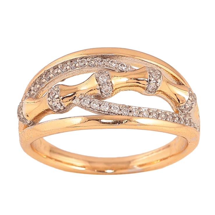 Каблучка Xuping колір Позолота 18K+Родій "Декоративний візерунок з інкрустацією кристалами" фото №13