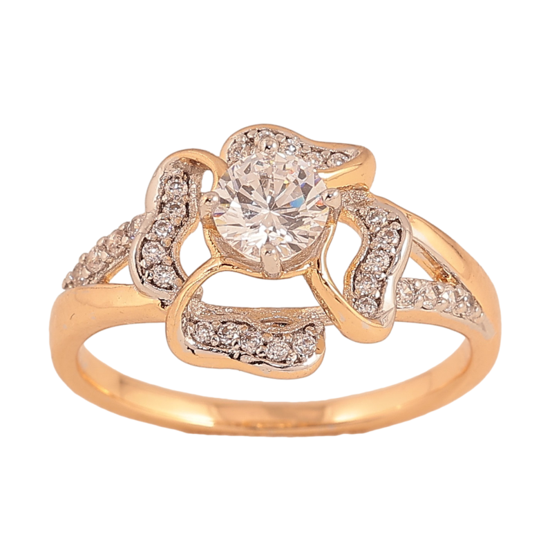 Каблучка Xuping колір Позолота 18K+Родій "Квітка" фото №1