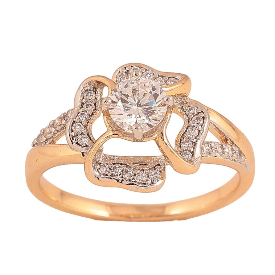 Каблучка Xuping колір Позолота 18K+Родій "Квітка" фото №1