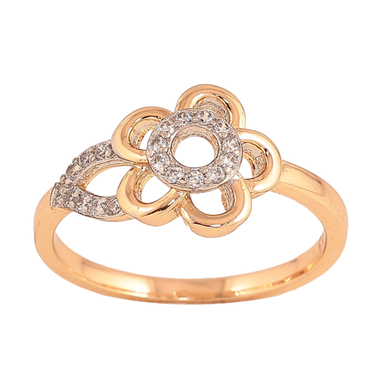 Каблучка Xuping колір Позолота 18K+Родій "Квітка" фото №1 Каблучка Xuping колір Позолота 18K+Родій "Квітка" фото №1