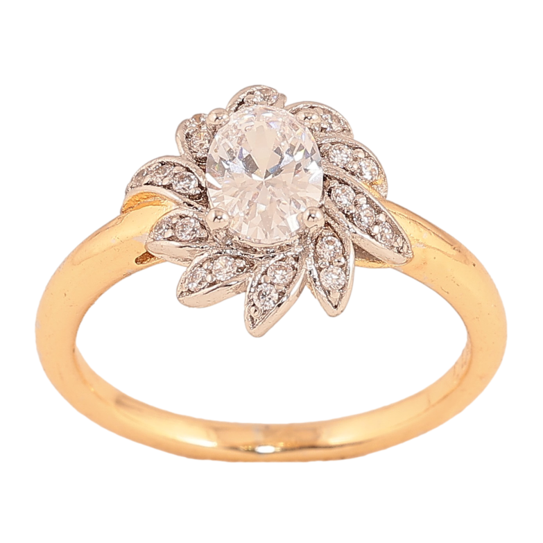 Каблучка Xuping колір Позолота 18K+Родій "Квітка з кристалами" фото №2 Каблучка Xuping колір Позолота 18K+Родій "Квітка з кристалами" фото №2